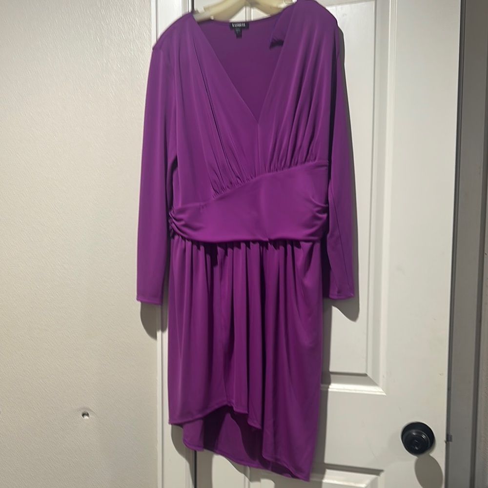 Express Purple Asymmetrical Ruched Sheath Dress